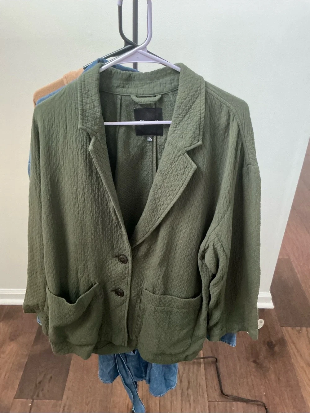 Madewell Olive Quilted Blazer Jacket